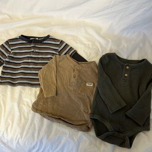 Lot baby boy 6m tops waffle sweaters organic